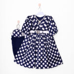 BABY GIRL FANCY FROCK POLKA DOT- Navy Blue