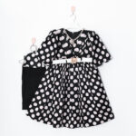 BABY GIRL FANCY FROCK POLKA DOT- Black