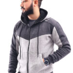 GENTS NIKE ZIPPER HOODIE-L GREY