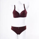 LIGHT PADDED WIDE BRA SET MAROON