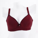 FANCY LIGHT PADDED BRA - MEHROON D-CUP