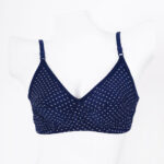 PRINTED COTTON BRA - BLUE