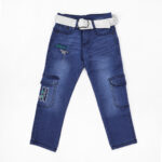 BOY CARGO JEANS-L BLUE