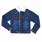 BOY FUR DENIM JACKET-D BLUE