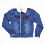 BOY FUR DENIM JACKET-L BLUE