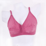 LYCRA DOT NON PADDED BRA-PINK