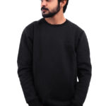 GENTS FLEECE PLAIN SWEAT SHIRT-BLACK