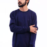 GENTS FLEECE PLAIN SWEAT SHIRT-BLUE