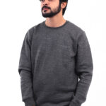 GENTS FLEECE PLAIN SWEAT SHIRT-D GREY