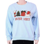 Ladies Sweat Shirt-Sky