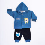 New Born Flees Pajama Suit- Blue