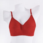 COTTON JERSEY NON PADDED BRA-RED