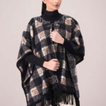 LADIES WOOLEN CAPE SHAWL-BLACK