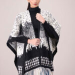 LADIES WOOLEN CAPE SHAWL-BLACK