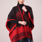 LADIES WOOLEN CAPE SHAWL-RED