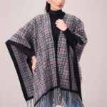 LADIES WOOLEN CAPE SHAWL-GREY