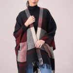 LADIES WOOLEN CAPE SHAWL-MAROON