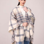 LADIES WOOLEN CAPE SHAWL-OFF WHITE