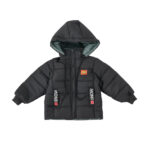 BOY HOODED PUFFER JACKET- BLACK