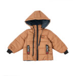 BOY HOODED PUFFER JACKET- BROWN