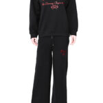 LADIES TRACK SUIT WITH HOOD-Black