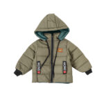 BOY HOODED PUFFER JACKET- GREEN