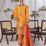 Binsaeed Khadder 3PC Suit- Musted