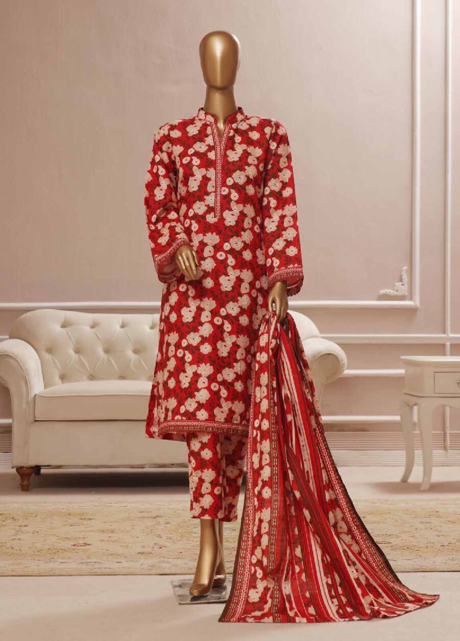 Binsaeed Khadder 3pc-Red
