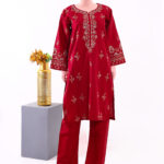 LADIES COTTON RTW 2PC-Maroon