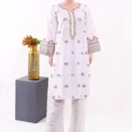 LADIES COTTON RTW 2PC- White