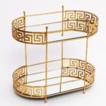 GOLDEN GREEK 2 TIER VANITY TRAY/ORGANIZER