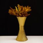 GOLDEN DECOR VASE WITH TEXTURED BASE