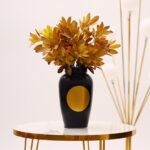 BLACK AND GOLD DECORATIVE VASE