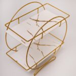 2 TIER GOLD MARBLE ORGANIZER STAND