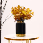 MODERN BLACK AND GLOD VASE