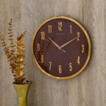 METALLIC GOLD AND WOOD TONE CLOCK