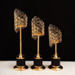 GOLD CRYSTAL CANDLE LAMP 3PC SET