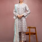 Unstitched Light Mauve Printed Lawn 3 Piece