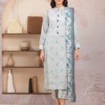 Unstitched Grey Printed Lawn 3 Piece