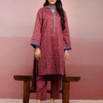 Unstitched Rust Printed Lawn 3 Piece